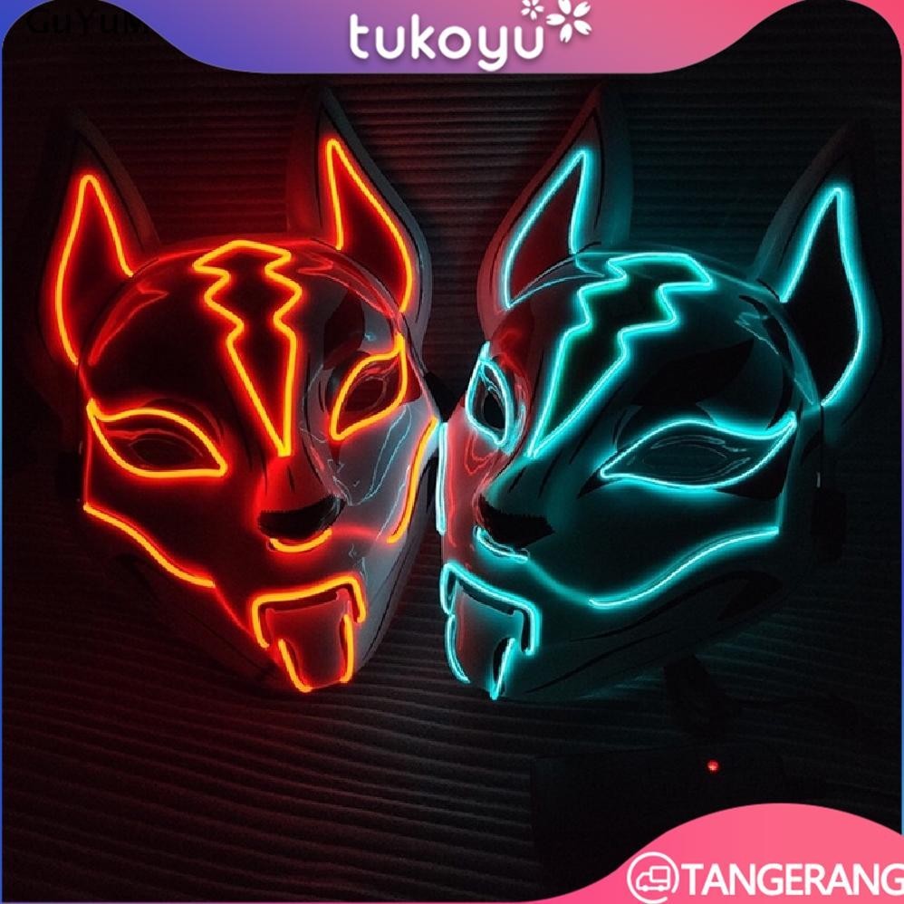 Termurah Topeng Rubah Anime Jepang/Fox Lighting Mask/Topeng Cosplay/Topeng Halloween Diskom