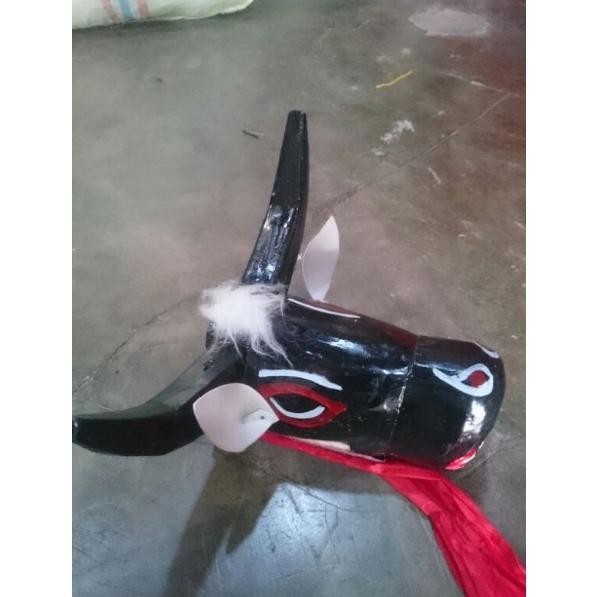 Termurah Mainan Anak Bantengan | Jaranan/Kuda Kepang| Kuda Lumping | Topeng Banteng Kayu Diskom