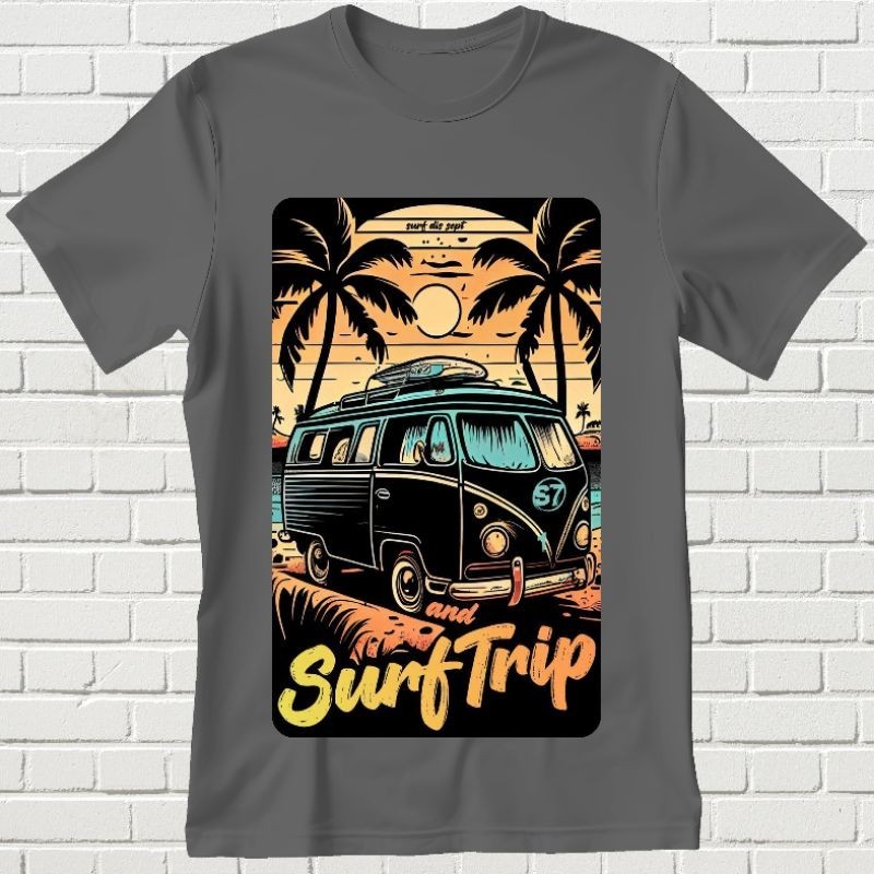 BAJU KAOS DEWASA SURF TRIP VW COMBI UNISEX TSHIRT || BAJU KAOS || KAOS || KAOS DISTRO || KAOS VW