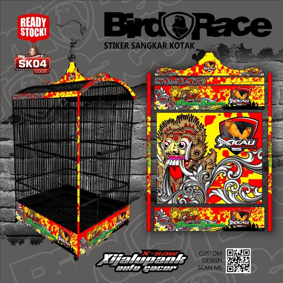 PROMO KANDANG Stiker SANGKAR KOTAK KK No 1 No 2 No 3 Sticker Kandang Burung