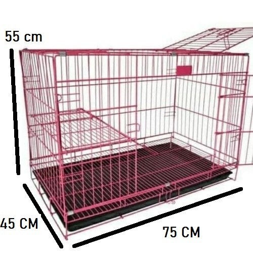 PROMO KANDANG Kandang Hewan Kucing Anjing Besi Lipat & Bertingkat Ukuran 75 x 50 cm Size XL