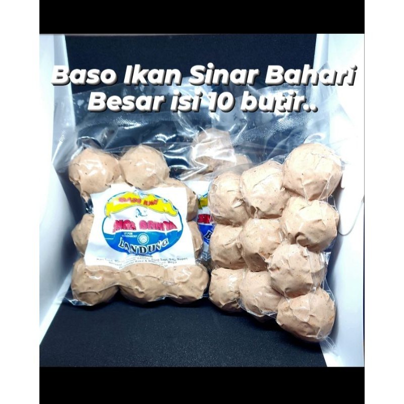 

BASO IKAN SINAR BAHARI BESAR ISI 10 BUTIR/ kemasan vakum tanpa bumbu,baso ikan tuna 100% tanpa bahan pengawet