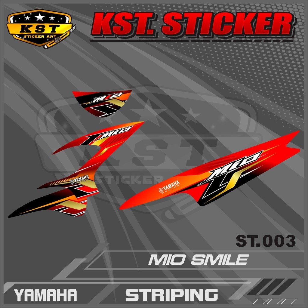 Striping Mio Smile - Sticker Striping Yamaha Mio Smile Desain Racing . ST 003