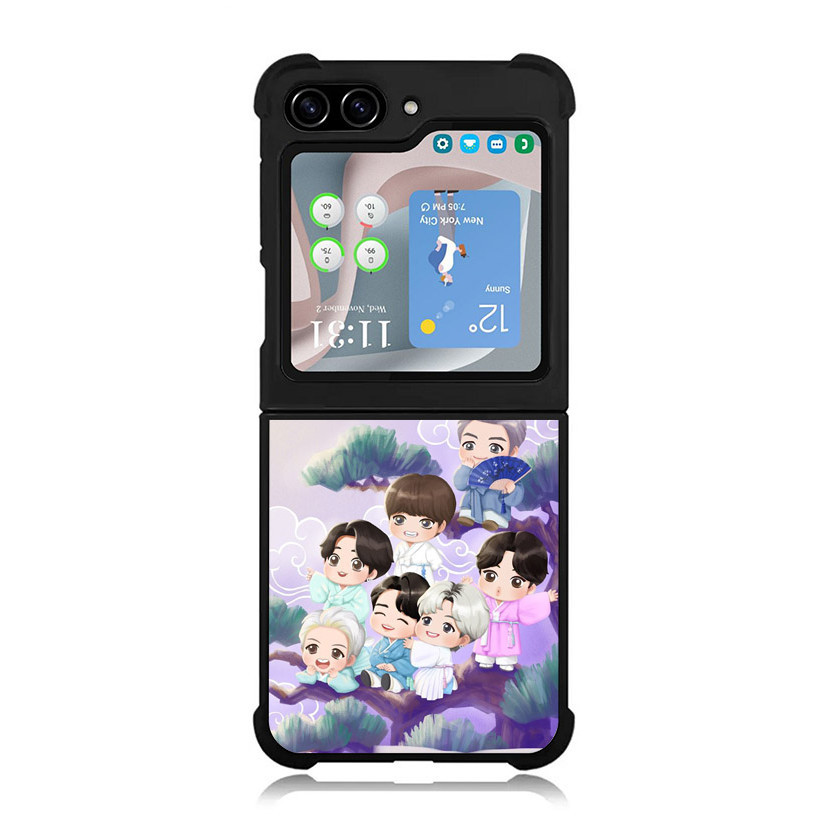 Casing Case Custom Samsung Z Flip 5 4 3 , Z Fold 5 4 3 5G BTS Cartoon AE2324 Hardcase A4