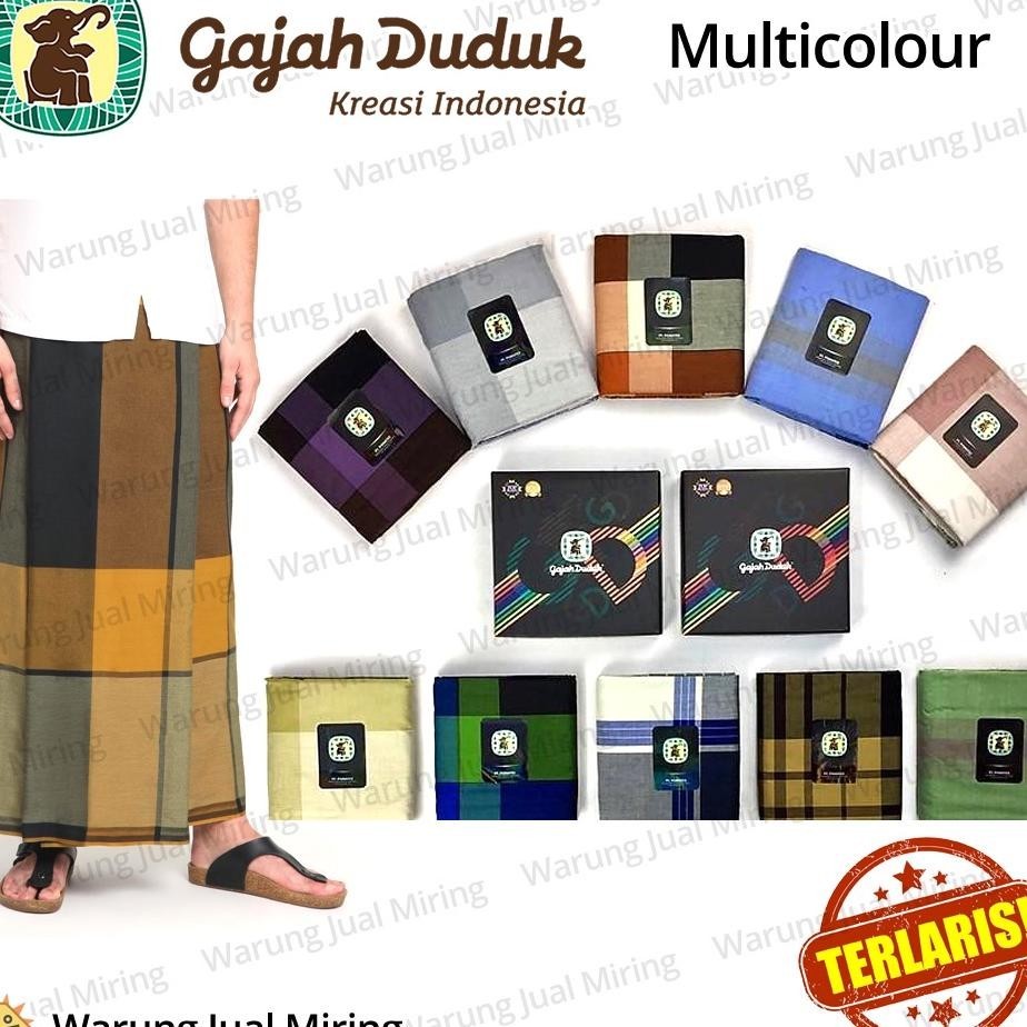 Sarung Gajah Duduk Multicolour Multi Color Kain Tenun Motif Warna Dewasa Pria Laki Cap Solat Sholat 
