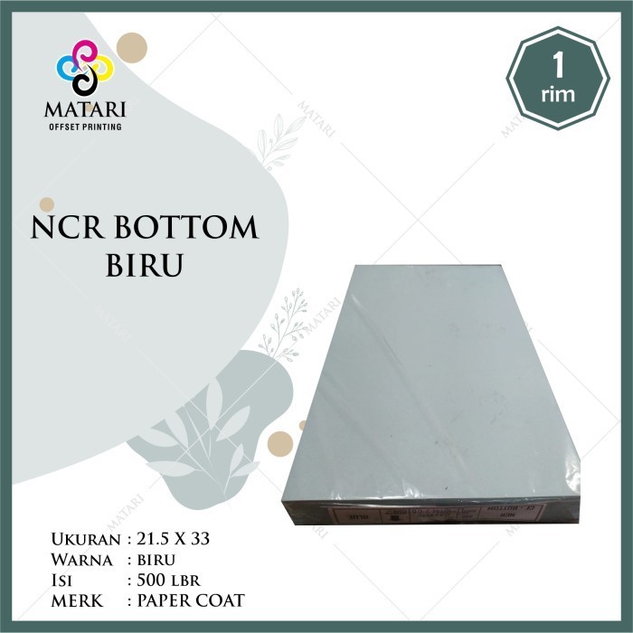 

TERMURAH Kertas NCR Carbonless Paper Bottom Warna Ukuran F4 / Folio