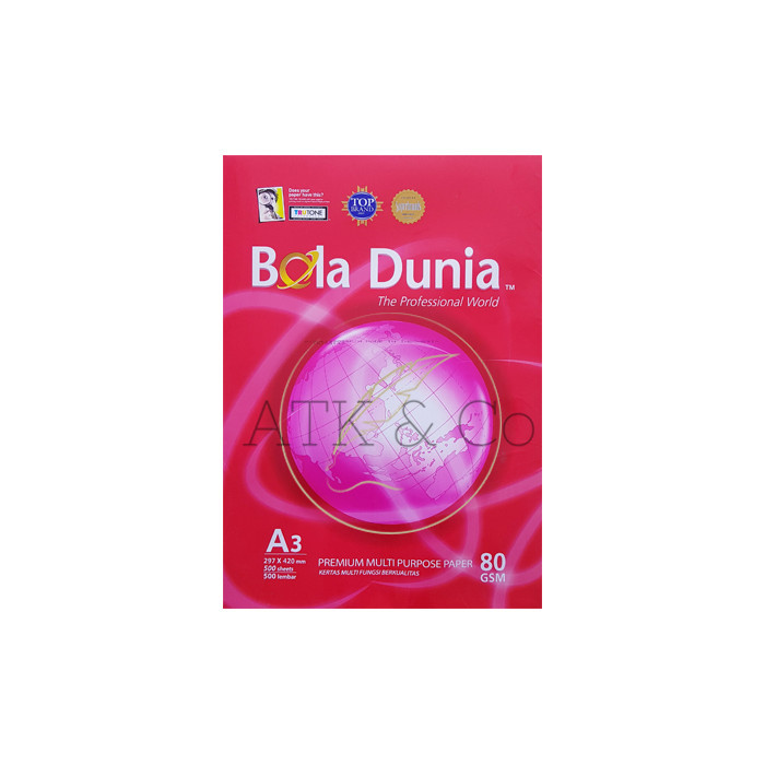 

HARGA DISKON Kertas HVS A3 80gr Bola Dunia - Kertas A3 Bola Dunia 80gr