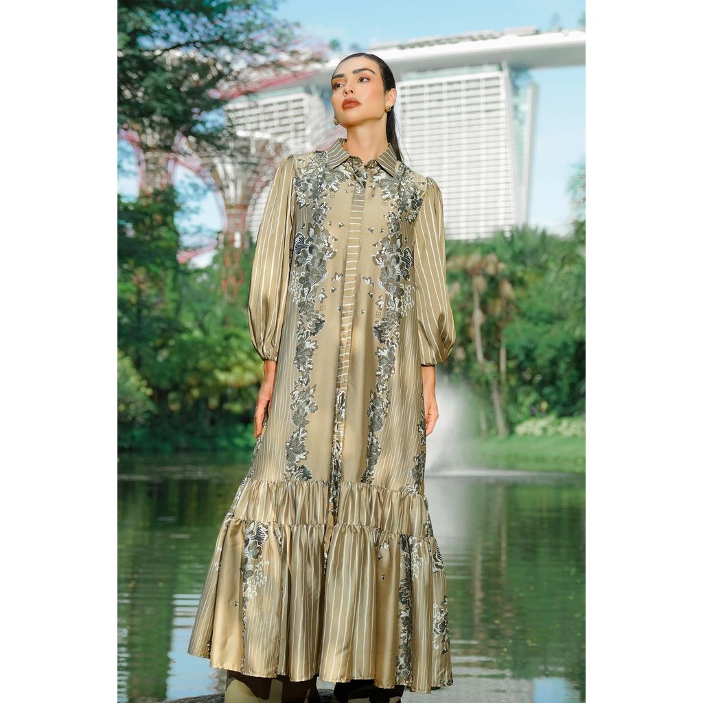 Benang Jarum - Aquila Tiered Dress - Tan