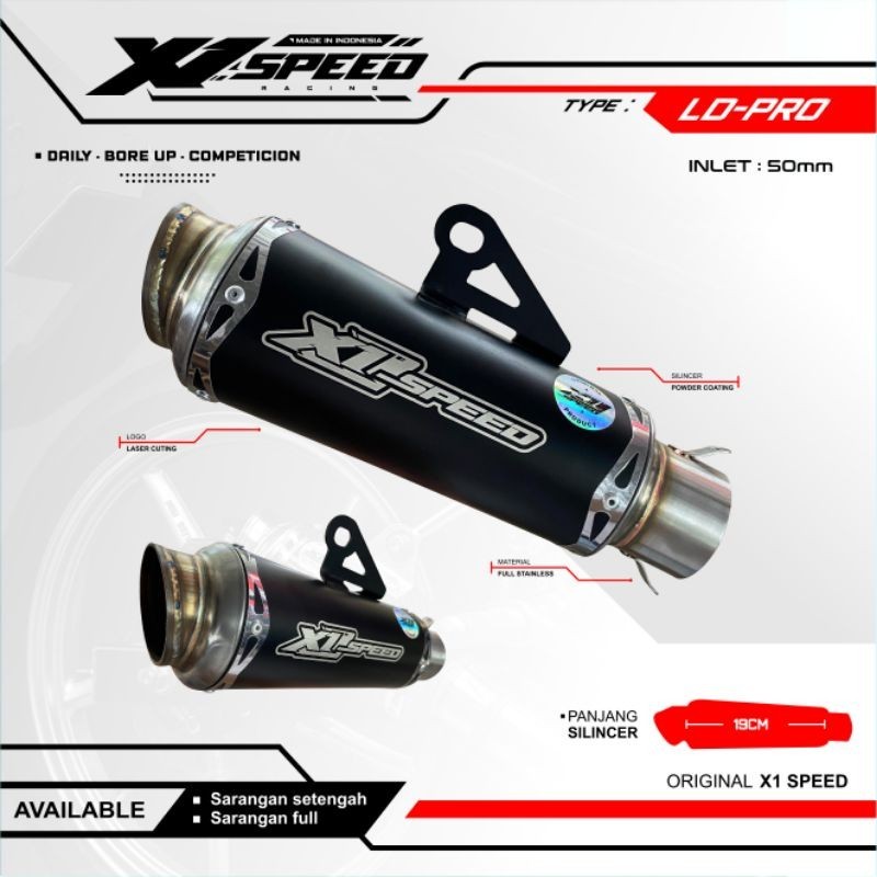 Slinser Only knalpot racing Knalpot Mx king original X1 Speed