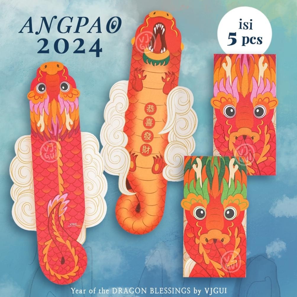 

Cashback Cepat" Angpao Imlek 2024 Dragon Angpau Naga Amplop CNY Sincia ||