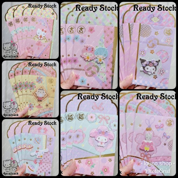 

Terlaris Angpao Imlek Cny Wedding Lebaran Sanrio 3D Isi 4 Pcs Karakter