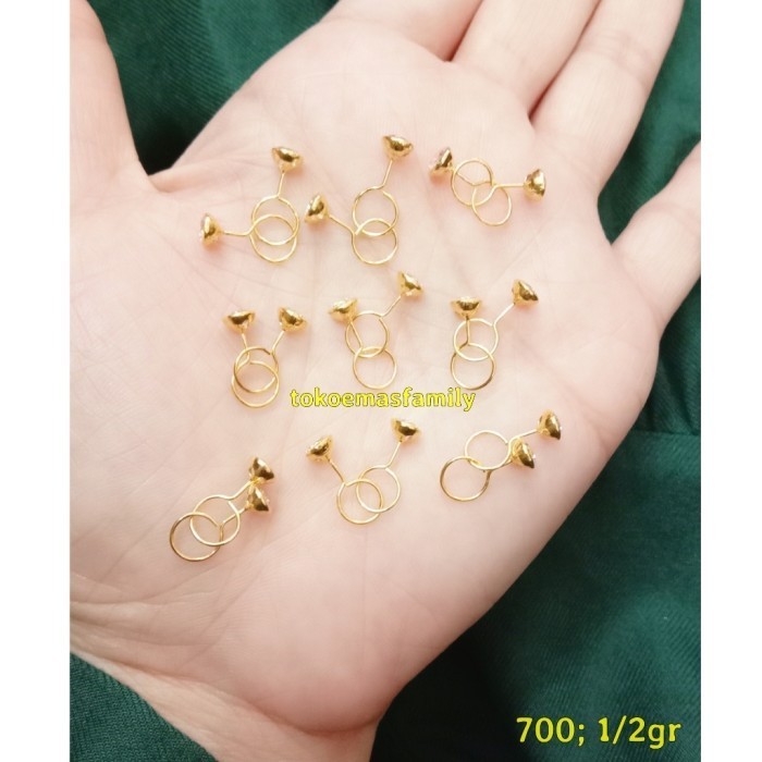 ANTING EMAS 700 MODEL TOGE MATA PUTIH 0,5GR