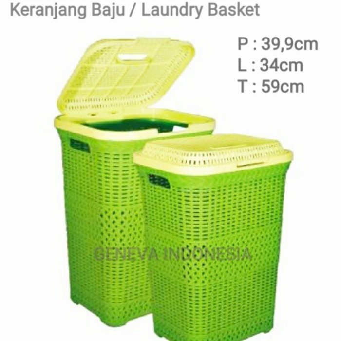 Laundry Laundry Basket - Keranjang Baju - Tempat Baju Kotor Tutup Plastik