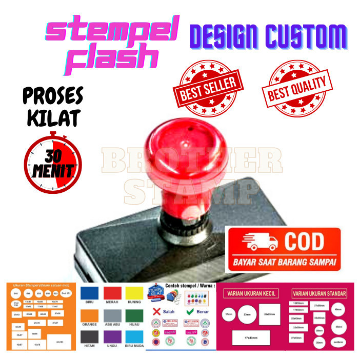 

HARGA DISKON CETAK STEMPEL CUSTOM / 32X67 mm / OTOMATIS TINTA /BISA 2 WARNA