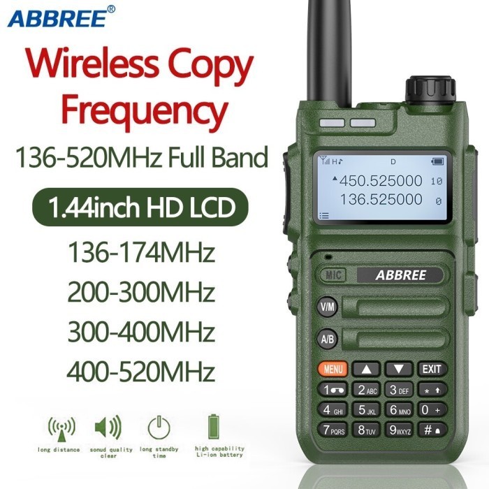 HT ABBREE AR-F5 WALKIE TALKIE FULL BAND 128CH WIRELESS COPY FREQUENCY