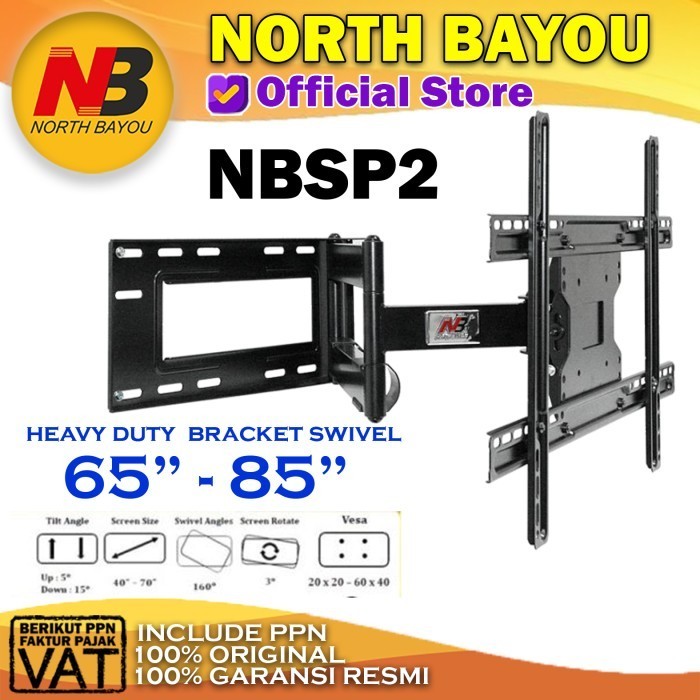 NBSP2 North Bayou NB SP2 40"-80" TV BREKET SWIFFEL BRACKET TV 80 inch