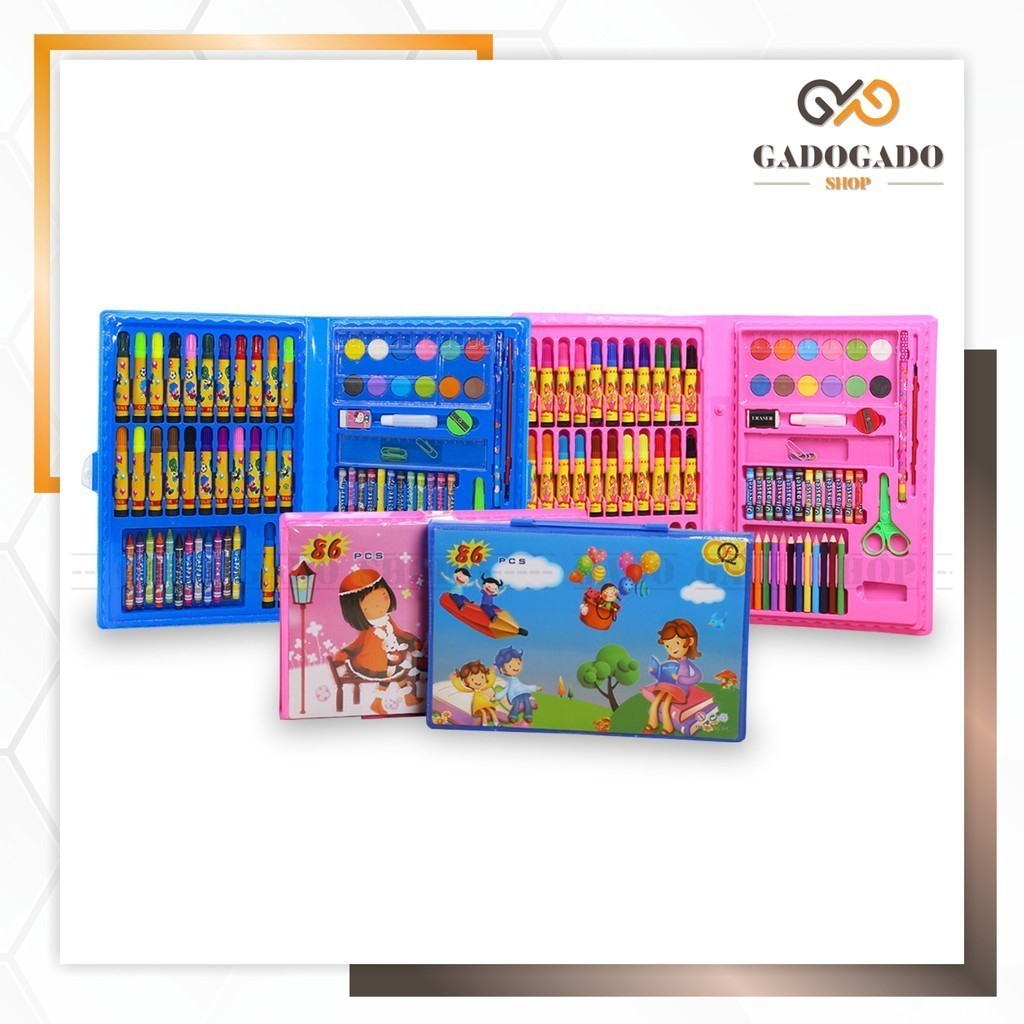 

GGS Crayon Set Isi 86 Pensil Warna Cat Air Alat Lukis Karakter Stationary Color Pencil Murah Y1037