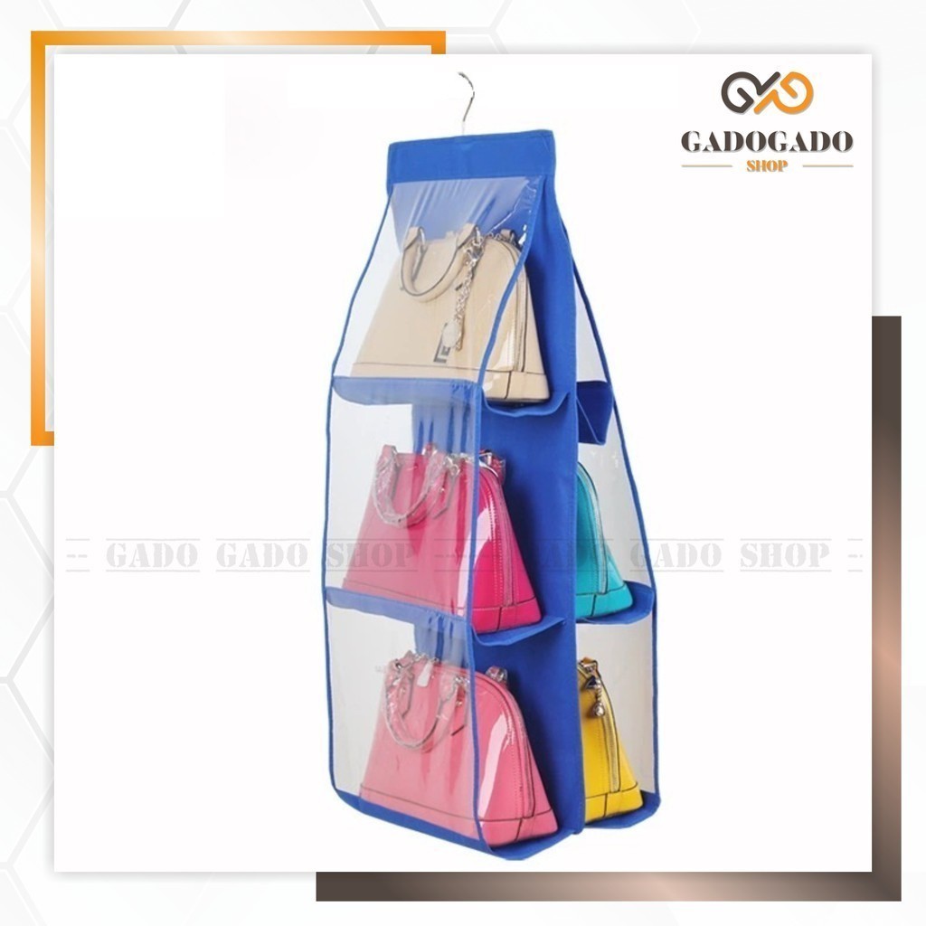 GGS HL0064 Rak Penyimpanan Sepatu Dan Tas Gantung Bag Organizer Plastik Murah Y1086