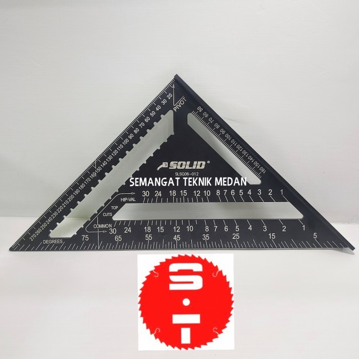 TERMURAH - ANGLE SPEED RAFTER SQUARE PENGGARIS SEGITIGA SIKU BESI 12" SOLID BULL