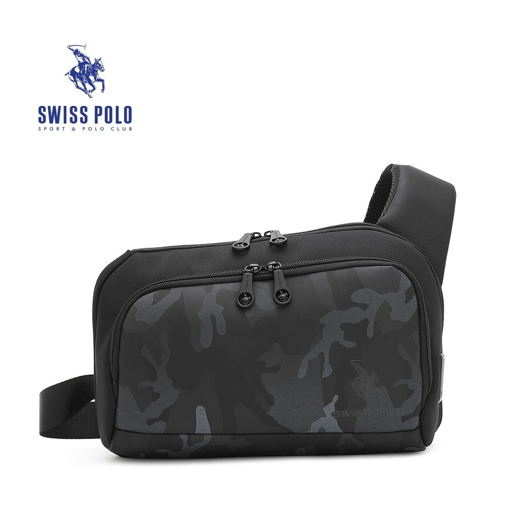 Swiss Polo Sling Bag / Chest Bag / Crossbody Bag (Tas Dada / Tas Selempang Pria) - Black Pria - SXQ 
