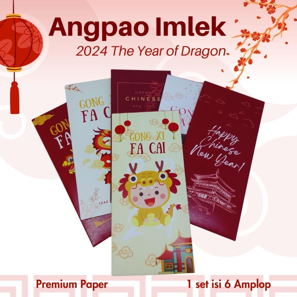 

Diskon Besar Angpao Imlek 2024 The Year Of Dragon Custom Tanpa Po Bahan Kertas Premium Murah Murah