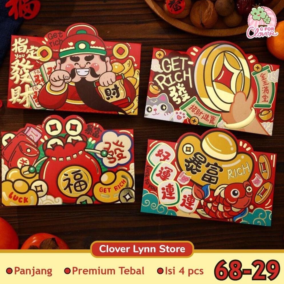 

Flash Sale Angpao 3D Panjang Isi 4 Dragon Imlek Tahun Naga Hongpao Lucu Premium O Big Sale