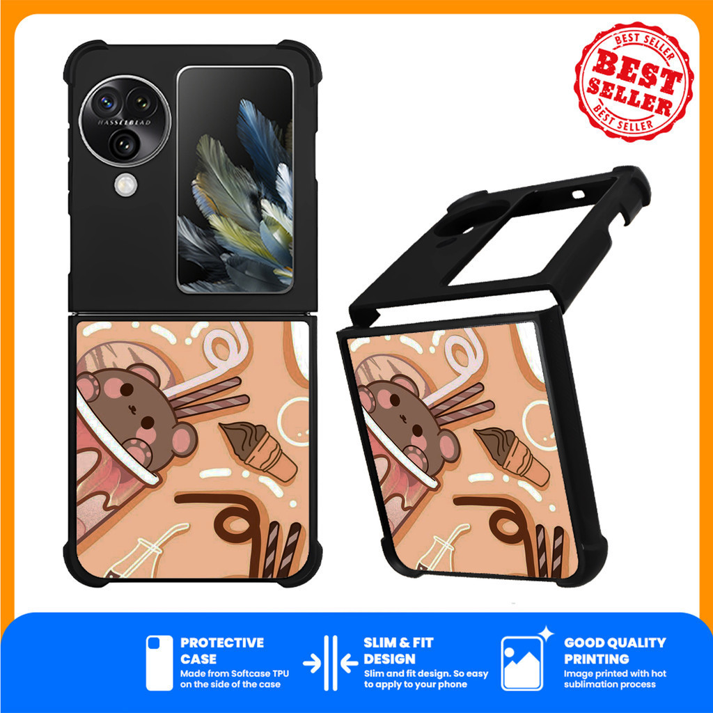 Case Casing Oppo N3 Flip Bear Cute Chocolate YD1328