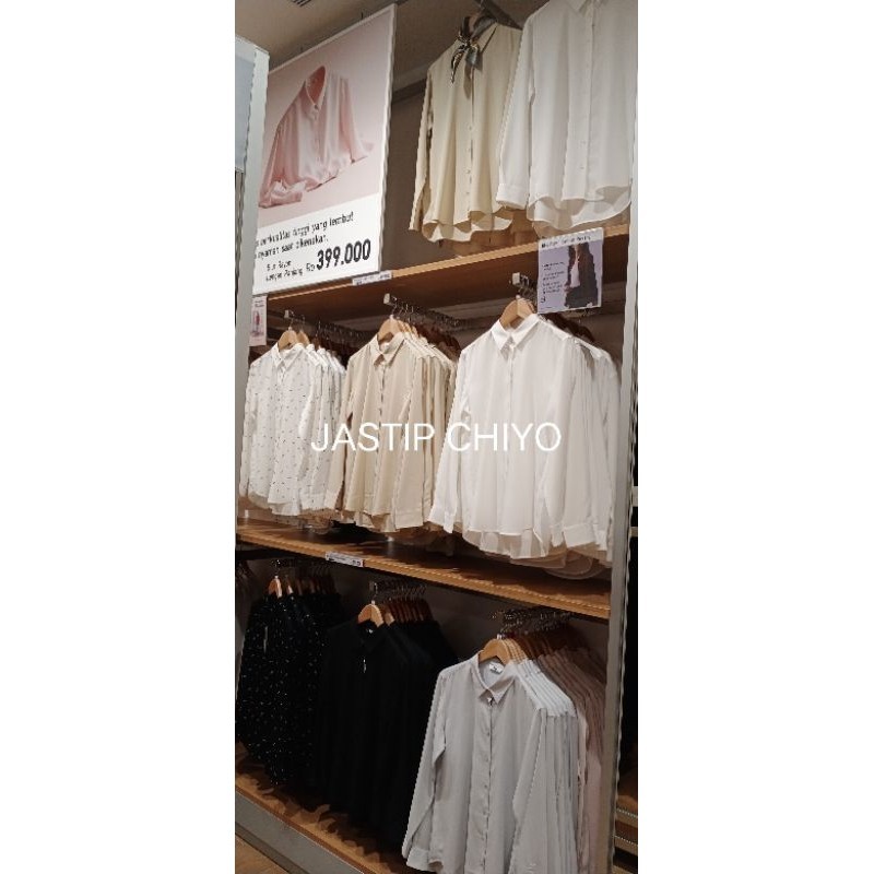 Women Blus Rayon Lengan Panjang UNIQLO