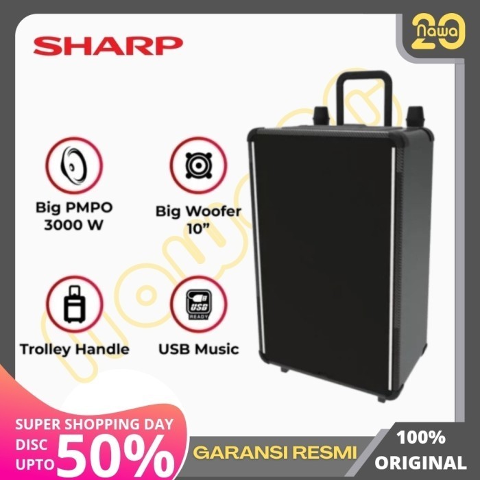 SHARP SPEAKER AKTIF CBOX TR10CBL AUDIO CBOXTRB10CBL 10INCH KARAOKE