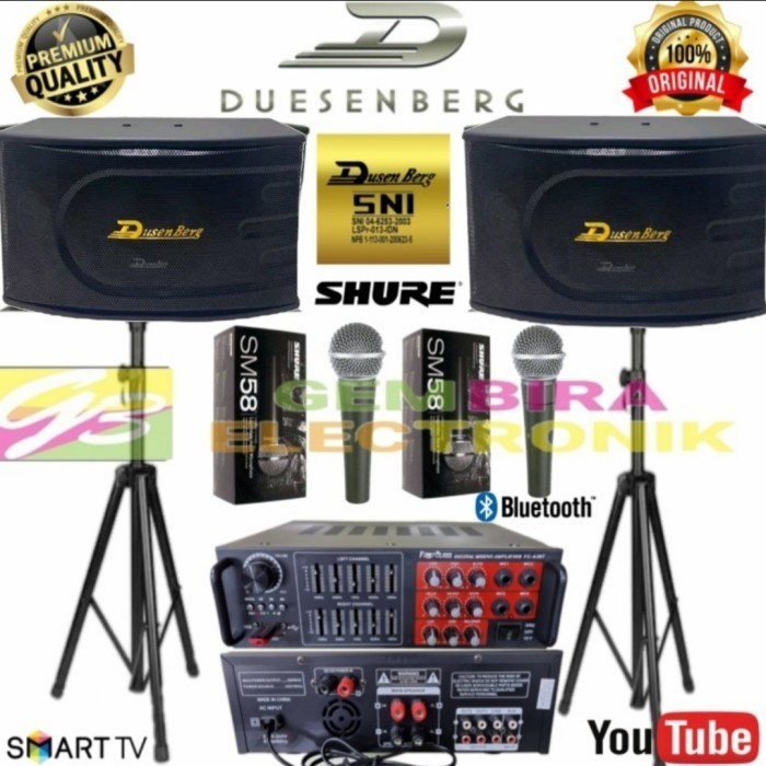 PAKET KARAOKE BLUETOOTH DUSENBERG 10 INCH & AMPLI DAT 313 KARAOKE ORI