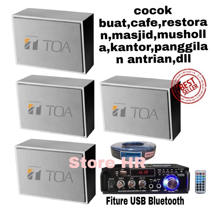 PAKET SPEAKER TOA MASJID CAFE RESTORAN MUSHOLLA TOA ZS062 ( 4 UNIT )