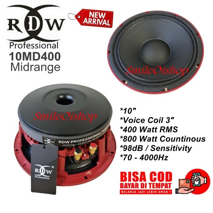 SPEAKER KOMPONEN RDW 10MD400 MIDRANGE 10 INCH SPECIAL MID LINE ARRAY