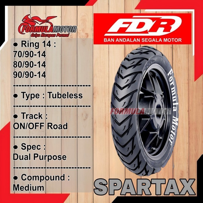 Ban FDR Spartax Tubeless - Ban Motor Matic Ring 14 Tubles