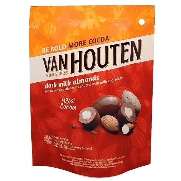 

VAN HOUTEN DARK MILK ALMONDS POUCH 40 GR