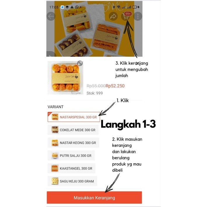 

Paket Reseller 59 Rb/Toples Nimal 3 Toples, Ukuran 500 Gram,Nastar Castengel Kue Kering Kue Lebaran