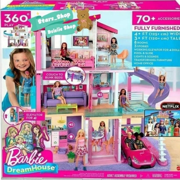 Barbie dreamhouse 3 Floor Original/ Mainan Rumah Barbie Besar 3 lantai LMb