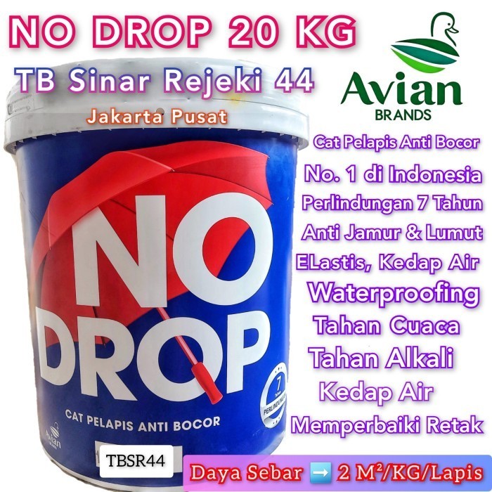 No Drop Pail 20 KG Warna Abu Abu / Putih Cat Pelapis Anti Bocor NoDrop