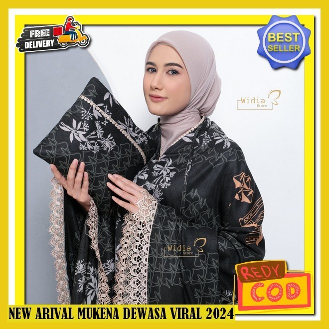 Mukena Terusan Dewasa Bahan Adem Mungkena Silky Premium Maukena Jumbo Moela Rayon Motif Cewek Ied Mu