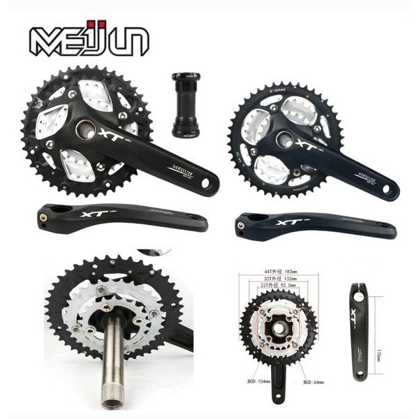 MEIJUN XT CRANKSET TRIPLE CRANK SET HT2 NOT SHIMANO ALIVIO DEORE SLX