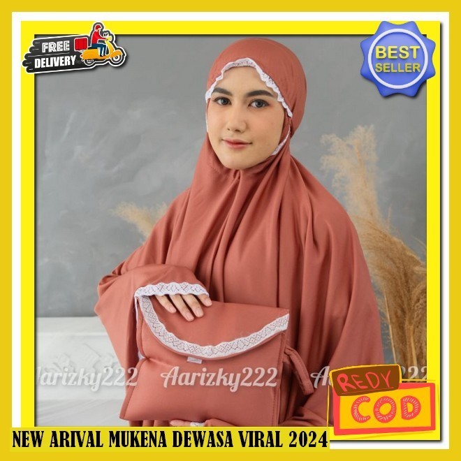 Mukena Terusan Dewasa Bahan Adem Mungkena Silky Premium Maukena Jumbo Moela Rayon Motif Cewek Ied Mu