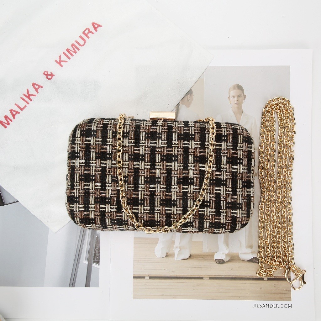 MALIKA & KIMURA - TAS WANITA CLUTCH BAHAN LEMBUT BERMOTIF UNIK #812