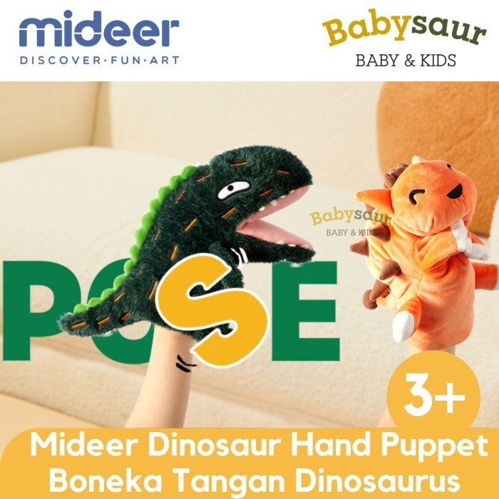 Mideer Dinosaur Hand Puppet Mainan Boneka Dino Dinosaurus Edukasi Anak