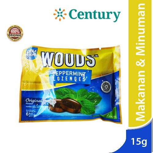 Woods' Papermint Lozenges 15gr / permen pelega tenggorokan / candy wood's woods / batuk
