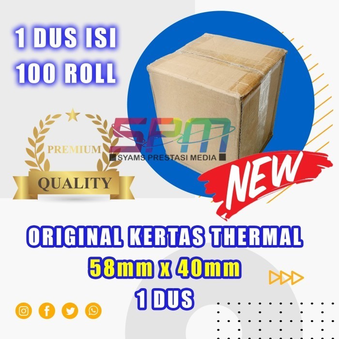 

Terlaris Kertas Thermal Paper Roll / Kertas Termal 58 X 40 1 Dus Terlaris Promo Terbaru