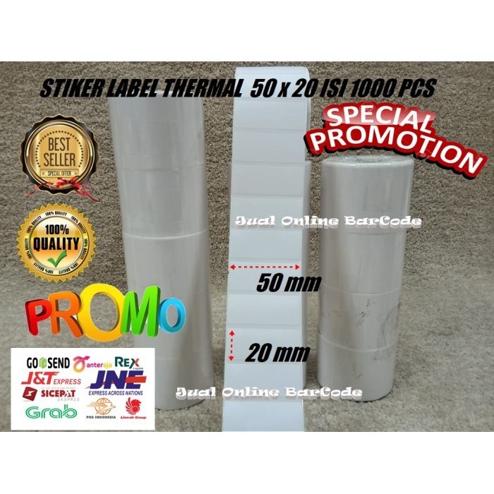 

Terlaris Stiker Kertas Label Barcode Thermal Ukuran 50X20Mm - 50 X 20 Mm 50X20 Promo Terbaru