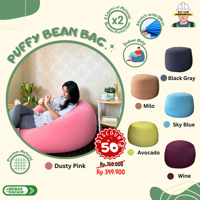 Bean Bag/Puffy Bean Bag/Bean Bag Plus Isi/Squishy Bean Bag Sofa Strech