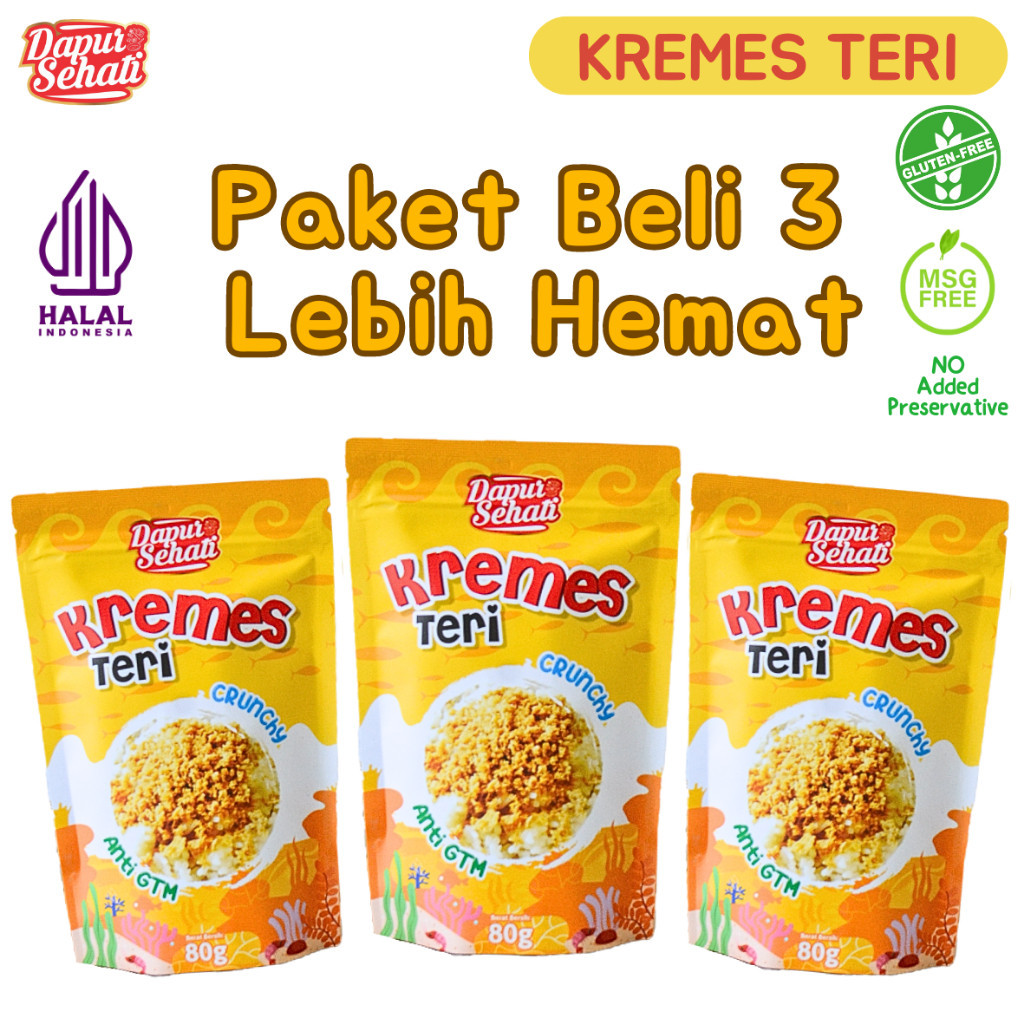 

Kremes Teri - DAPUR SEHATI Paket Beli 3 Lebih Hemat / Lauk Anak Sehat Tanpa MSG Bebas Gluten Anti