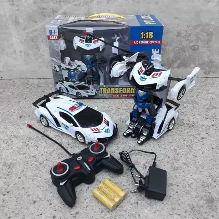 RC CAR TRANFORMER POLICE - MOBIL REMOTE KONTROL TRANSFORMER POLISI