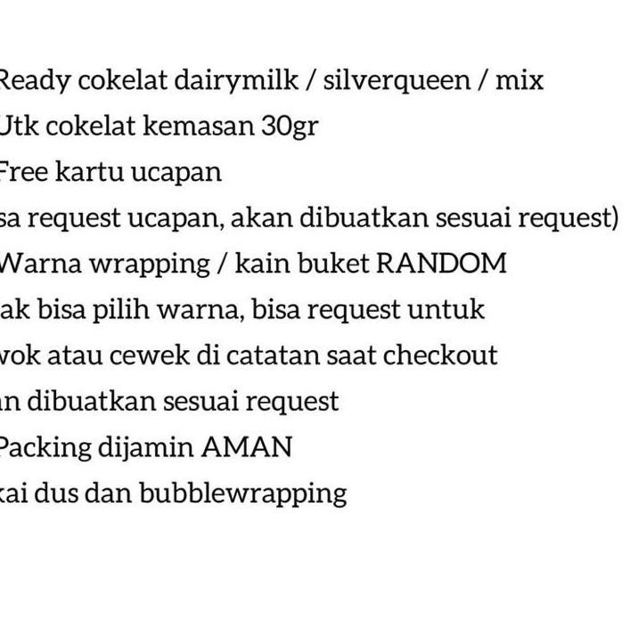 

PROMO MURAH Semangat Abis! BUKET SILVERQUEEN 30gr // BUKET DAIRYMILK 30gr // BUCKET COKELAT