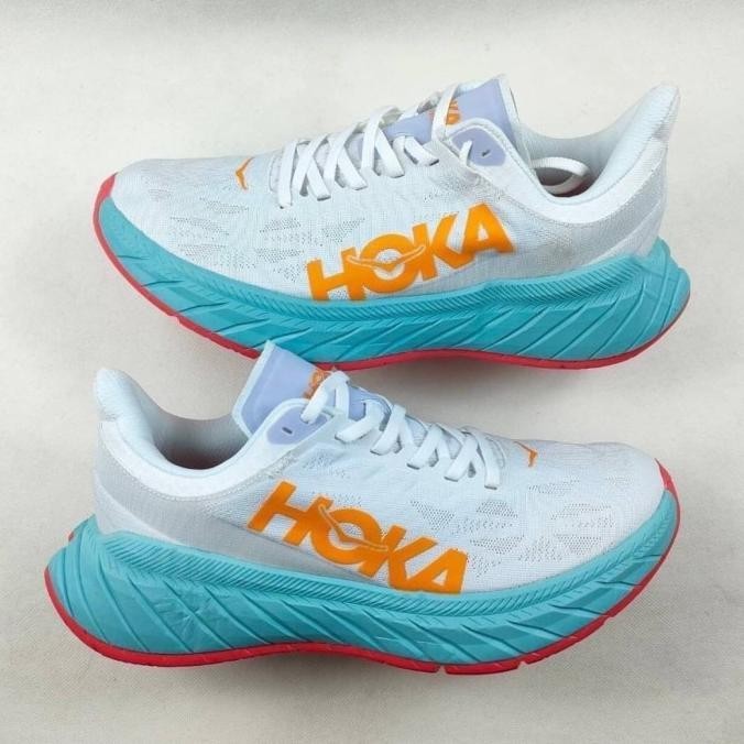 Hoka Carbon X2 White Blue Orange